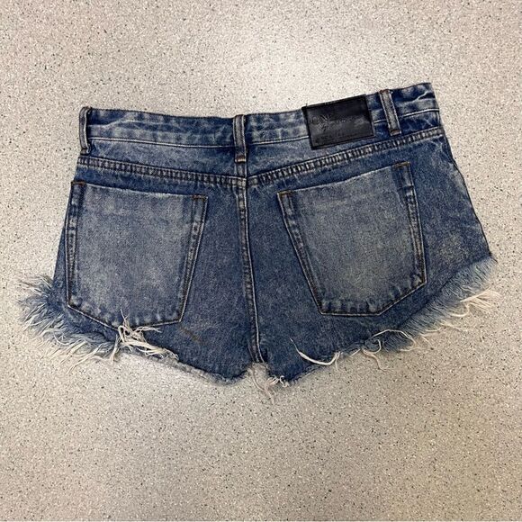 One Teaspoon Bonitas Low Waist Distressed Denim Cutoff Shorts 27 - Picture 6 of 9